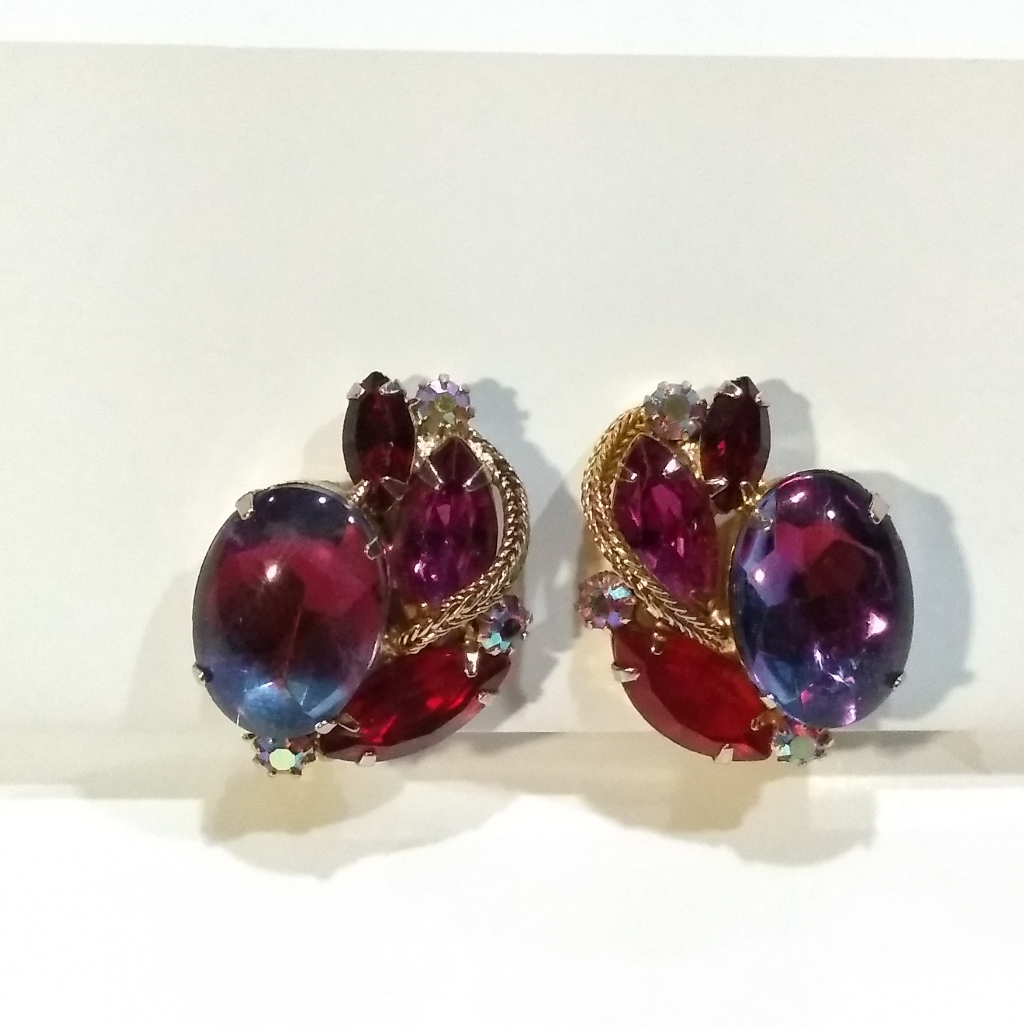 Vintage Multi Stones Earrings.